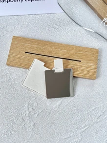 1pc Portable Mirror With Cover - White - View 2