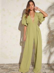 Hauture Tuta con maniche a sbuffo e gambe larghe per le vacanze estive