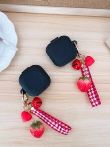 Vỏ silicon Strawberry Charm tương thích với Airpods - màu đen - Xem 1