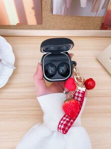 Vỏ silicon Strawberry Charm tương thích với Airpods - màu đen - Xem 4
