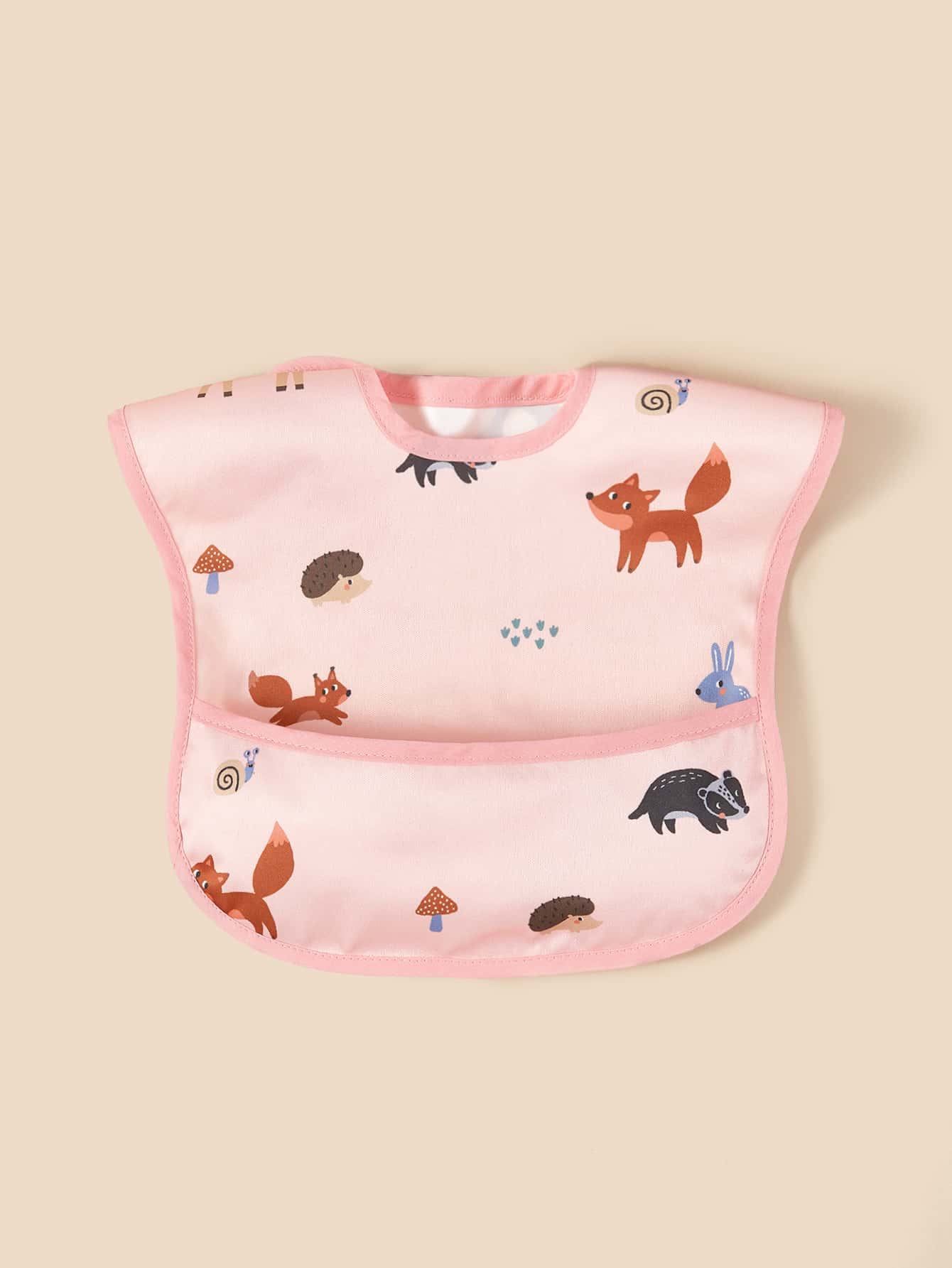 1入組狐狸和刺蝟圖案圍兜