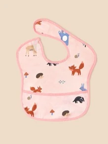 1入組狐狸和刺蝟圖案圍兜