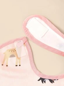 1入組狐狸和刺蝟圖案圍兜