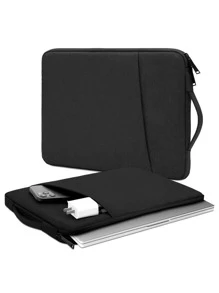 素色電腦包 - 黑色 - 查看 1