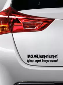 1入組標語圖案汽車貼紙 - 黑色 - 查看 1