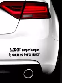 1入組標語圖案汽車貼紙 - 黑色 - 查看 2