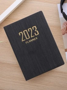 1入組字母和數字壓花記事本簡單多用途清單記事本適用於學校辦公室學生 - 粉色 - 查看 2