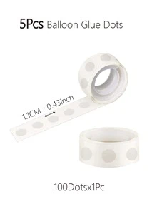 5入組透明氣球膠簡約PVC圓形氣球膠點 - 白色 - 查看 3