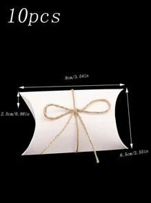 10入組/套枕形糖果盒牛皮紙禮品包裝盒糖果袋婚禮禮品生日派對裝飾品