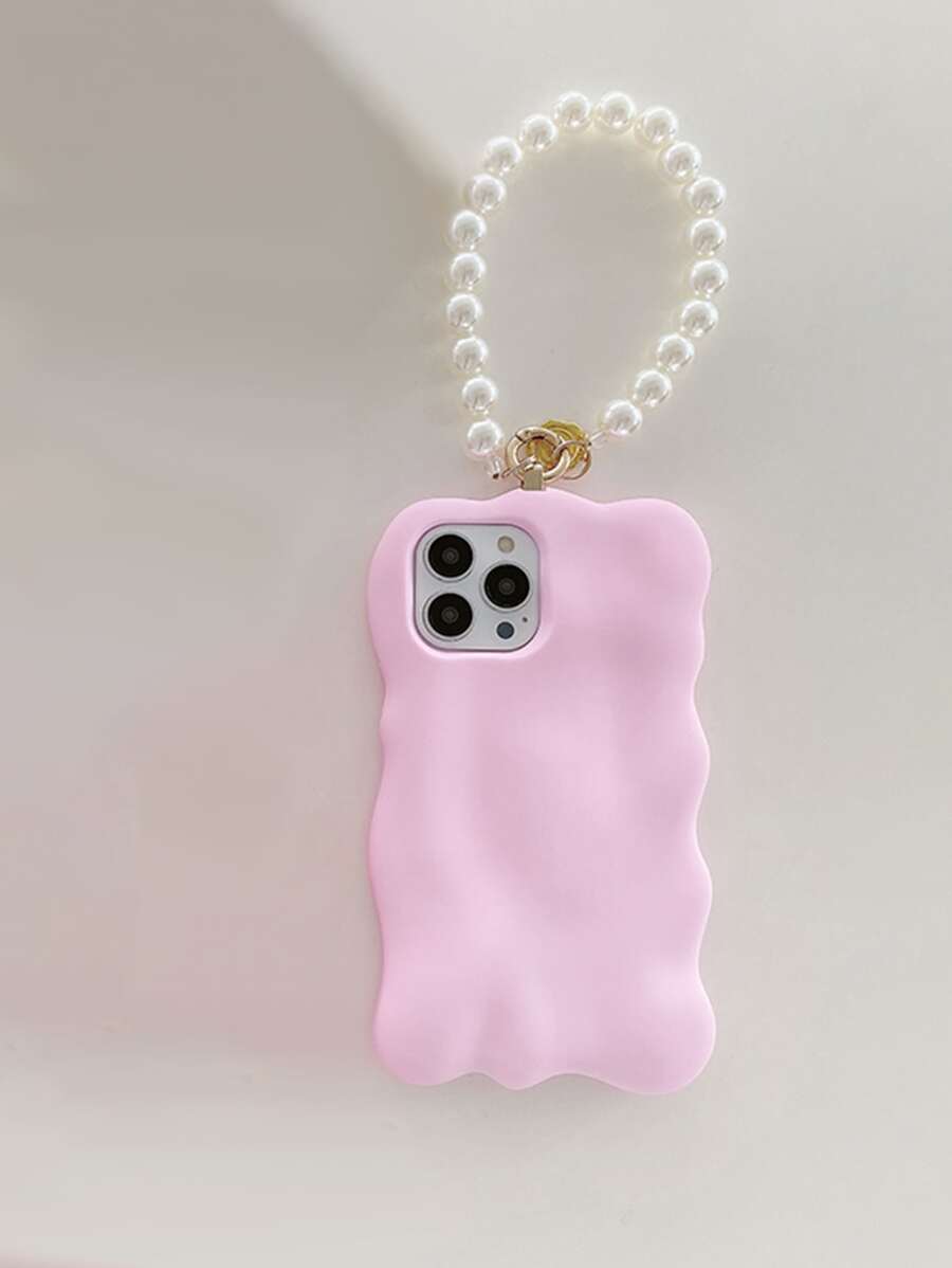 Vỏ điện thoại silicon đặc có dây buộc đính cườm giả ngọc trai - Nhiều màu - Xem 1