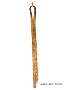 5入組長直發閃亮合成接發 - 金色 - 查看 2