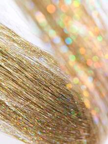 5入組長直發閃亮合成接發 - 金色 - 查看 3