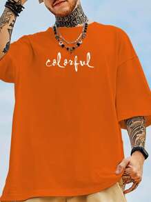 Manfinity EMRG Men Cartoon & Letter Graphic Tee - Orange - View 2