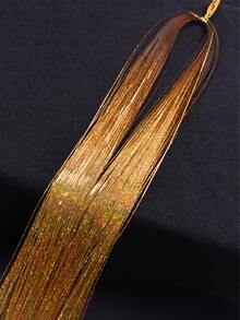 5入組長直發閃亮合成接發 - 金色 - 查看 6