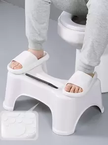 1pc Anti Slip PP Footstool, White Simple Footstool For Bathroom - White - View 1