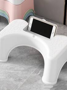1pc Anti Slip PP Footstool, White Simple Footstool For Bathroom - White - View 3