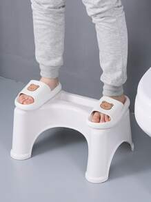 1pc Anti Slip PP Footstool, White Simple Footstool For Bathroom - White - View 4