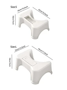 1pc Anti Slip PP Footstool, White Simple Footstool For Bathroom - White - View 6