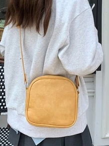 Mini Square Bag PU For Daily Life - Yellow - View 3