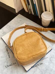 Mini Square Bag PU For Daily Life - Yellow - View 4