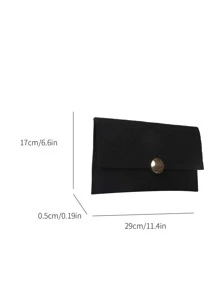 Stitch Detail Envelope Bag Black For Daily Life - Black - View 3