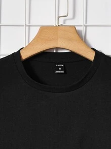 Manfinity NXTstreet Áo Phông Nam Phù Hợp Với Cổ Tròn Tay Ngắn Graphic Tee Núi Thường Đi Chơi Cotton Thun - màu đen - Xem 3