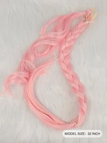 Phần mở rộng tóc đuôi ngựa tổng hợp bện dài - Hồng - Xem 2