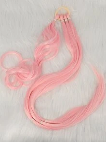 Phần mở rộng tóc đuôi ngựa tổng hợp bện dài - Hồng - Xem 3