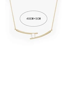 Faux Pearl Decor Necklace - Multicolor - View 4