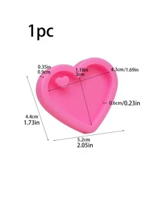1pc Silicone Cookie Mold, Modernist Heart Shape Cookie Cutter For Craft - Pink - View 3