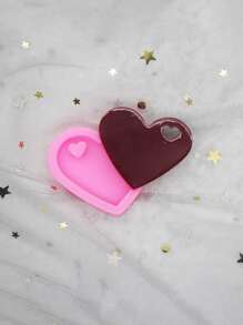 1pc Silicone Cookie Mold, Modernist Heart Shape Cookie Cutter For Craft - Pink - View 4