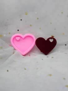 1pc Silicone Cookie Mold, Modernist Heart Shape Cookie Cutter For Craft - Pink - View 5
