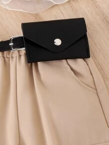 SHEIN 少女cami背心上衣&蓋子細節長褲&腰袋 - 彩色 - 查看 3
