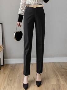 1pc Women Rhinestone Decor Round Buckle Belt For Daily Life - Silver - View 6