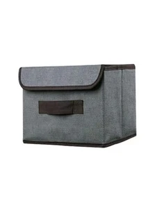 2pcs Grey Polyester Foldable Storage Bag, Plain Clothes Organizer Bag For Household - Grey - View 5