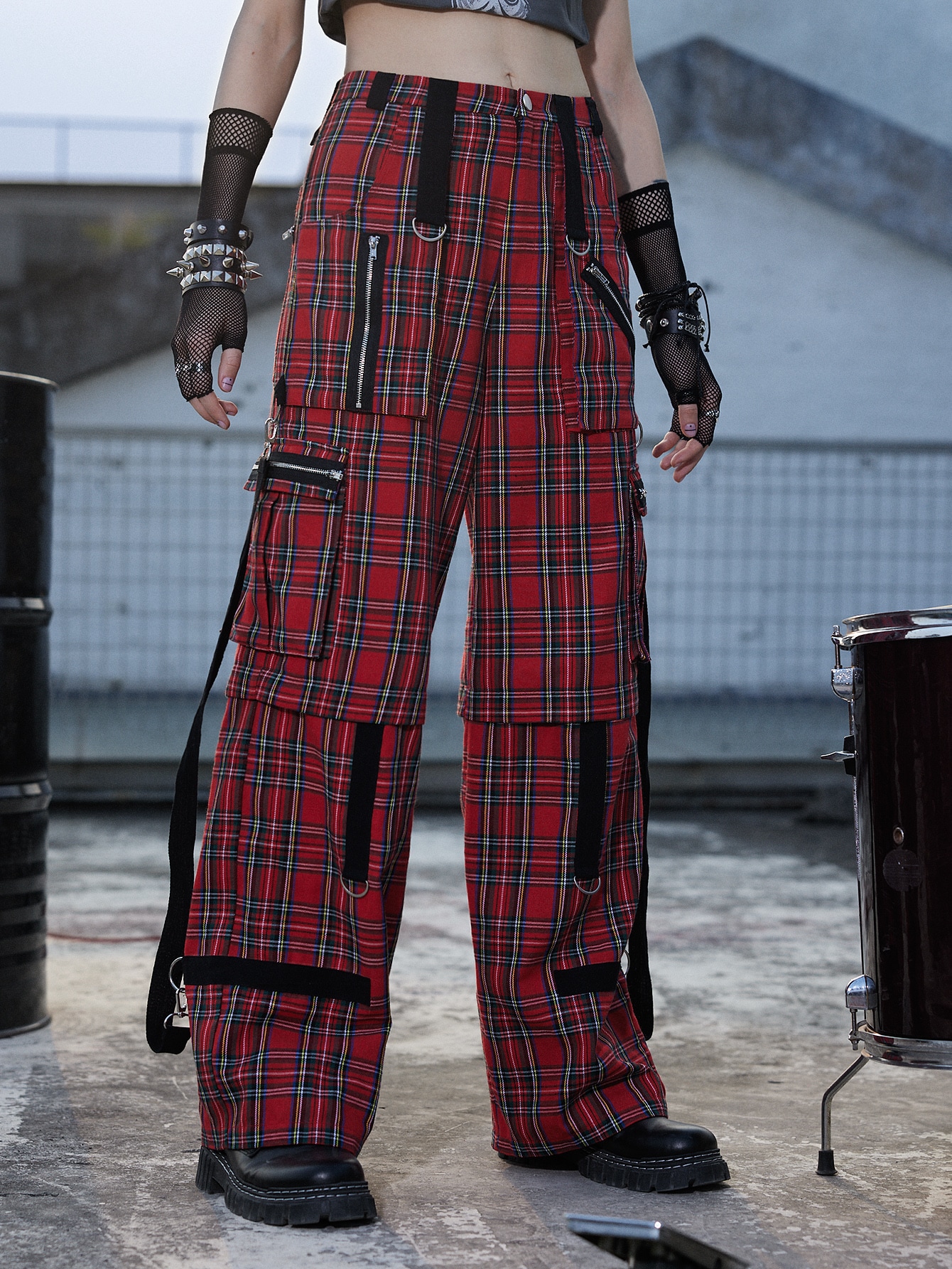 TODAYFUL Plaid Cargo Pant White 36
