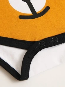 Bộ đồ liền thân in hình gấu mùa hè Unisex cho bé có dây đai - Nhiều màu - Xem 5