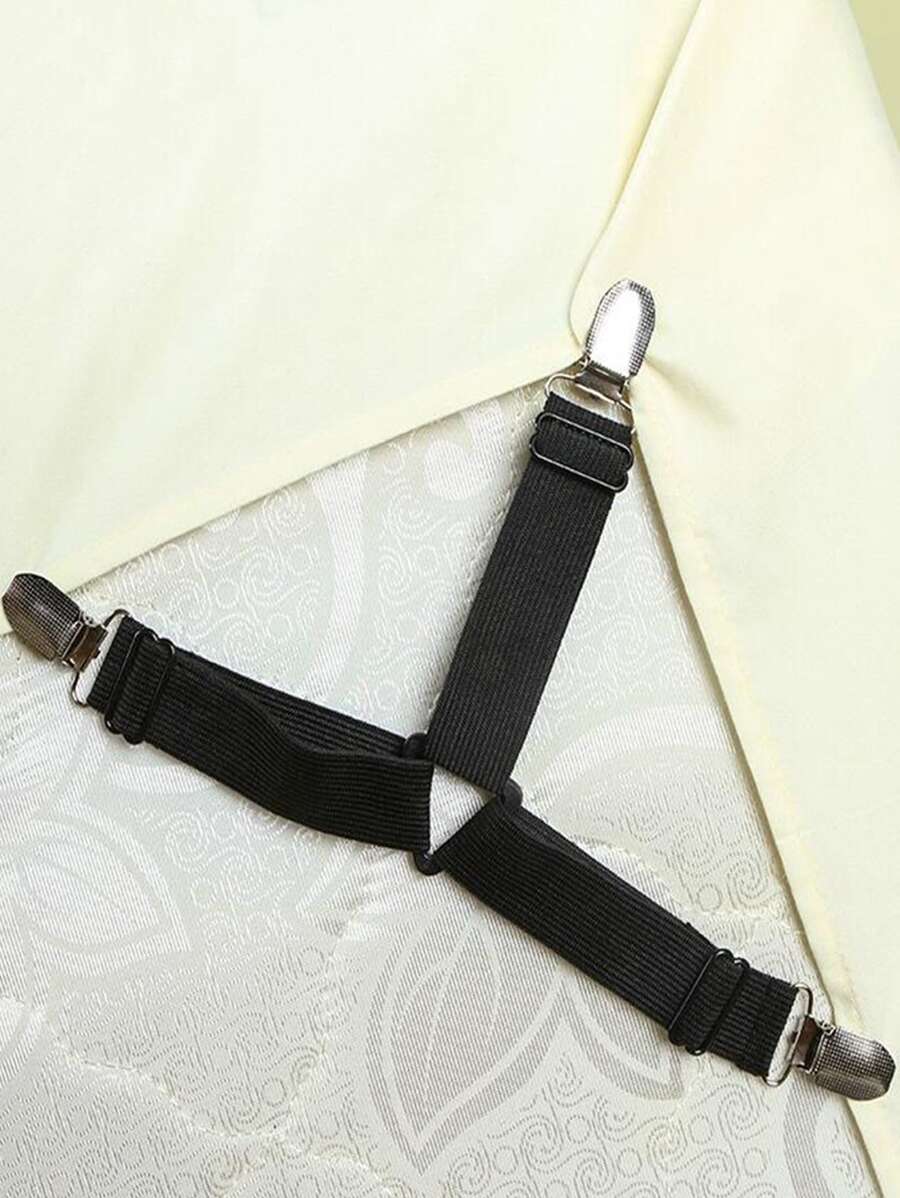 1pc Bed Sheet Holder Straps, Fitted Sheet Strap - Black - View 1