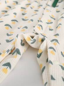 嬰兒小碎花有圖案長款腿連身褲帶休閒風格 - 彩色 - 查看 5