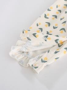 嬰兒小碎花有圖案長款腿連身褲帶休閒風格 - 彩色 - 查看 6