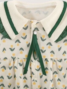 嬰兒小碎花有圖案長款腿連身褲帶休閒風格 - 彩色 - 查看 8