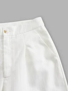 BizChic Lapel Neck Wrap Button Side Blouse & Wide Leg Pants Workwear - White - View 10