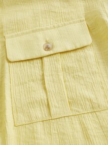 BizChic Túi có nắp Thả vai Áo sơ mi Trang phục làm việc - Màu vàng - Xem 10