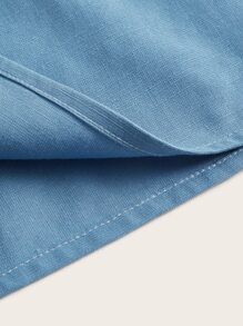 BizChic 棉泡泡袖翻蓋口袋繫腰帶洋裝工作服