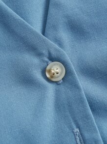 BizChic 棉泡泡袖翻蓋口袋繫腰帶洋裝工作服