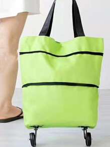 1入組可折疊手推車拉桿包帶2入組輪子黑色ABS戶外購物袋 - 黑色 - 查看 6