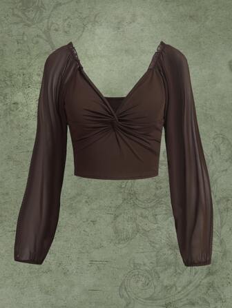 Fairycore Solid Twist Top