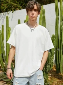 Manfinity Hypemode Men Solid Raglan Sleeve Tee - White - View 1