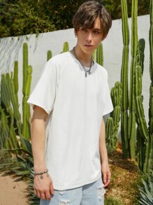 Manfinity Hypemode Men Solid Raglan Sleeve Tee - White - View 3