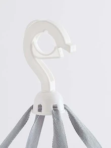 1pc White Foldable Hanging Organizer, Polyester Clothes Drying Net For Household - White - View 7